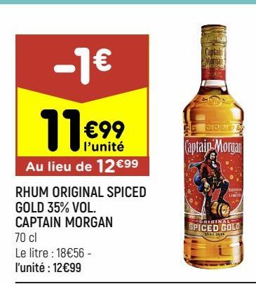 rhum original spiced gold 35% vol. Captain Morgan