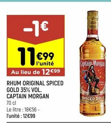 rhum original spiced gold 35% vol. captain morgan