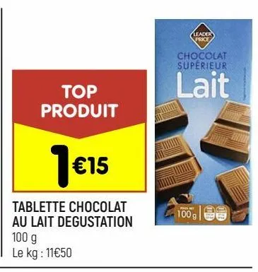 tablette chocolat au lait degustation