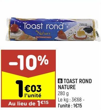 toast rond nature