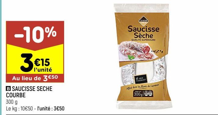 saucisse sèche courbe