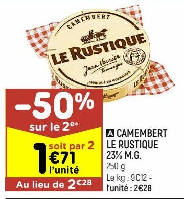 camembert Le rustique 23% MG