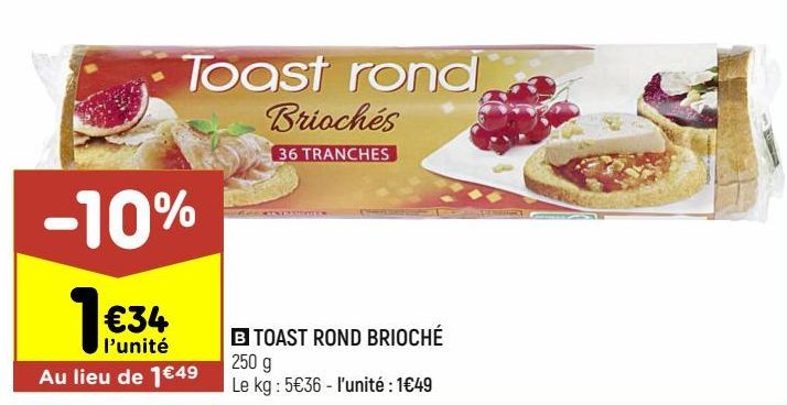 toast rond brioché