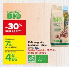 café en grains Carrefour
