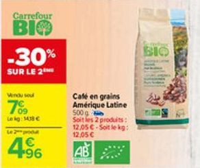 café en grains Carrefour