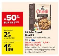 chocolat noir Quaker