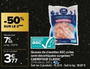queues de crevettes Carrefour