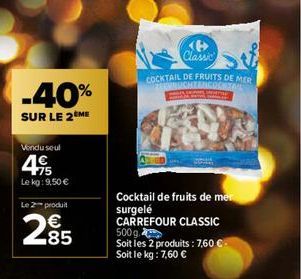 fruits de mer Carrefour