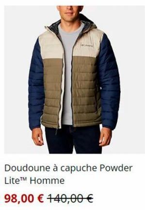 Doudoune à capuche Powder Lite™ Homme  98,00 € 140,00 €  