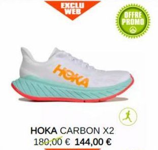 EXCLU WEB  HOKA  PYET  HOKA CARBON X2 180,00 € 144,00 €  OFFRE PROMO  t  