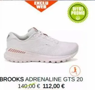 exclu web  offre promo  brooks adrenaline gts 20 140,00 € 112,00 €  m  