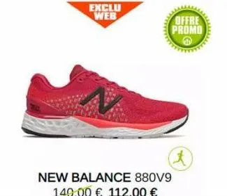 exclu web  new balance 880v9 140.00 € 112.00 €  offre promo  (t 