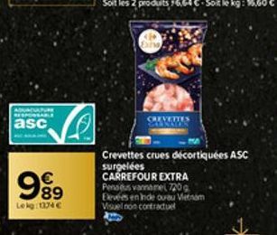 crevettes crues Carrefour