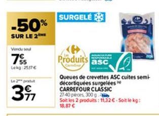 queues de crevettes Carrefour