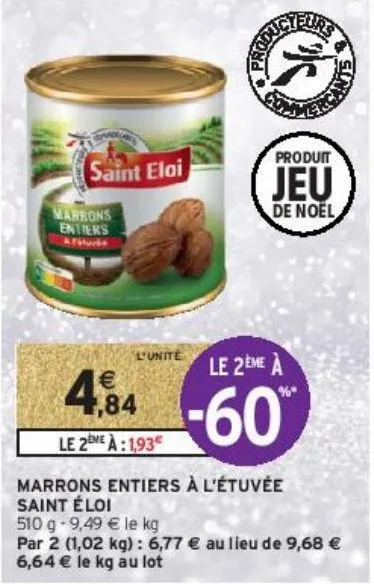 marrons entiers à l’étuvée saint éloi