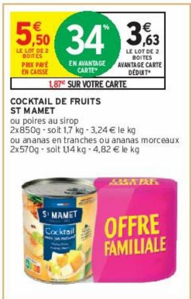 COCKTAIL DE FRUITS ST MAMET