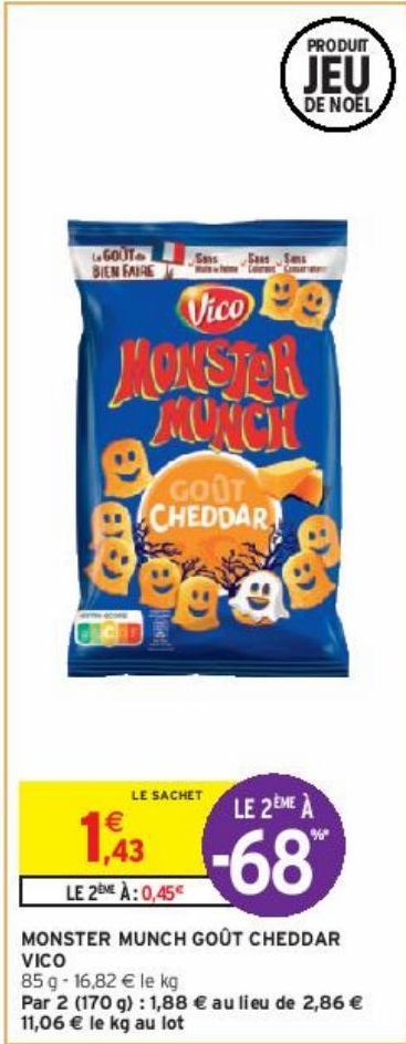 MONSTER MUNCH GOÛT CHEDDAR VICO