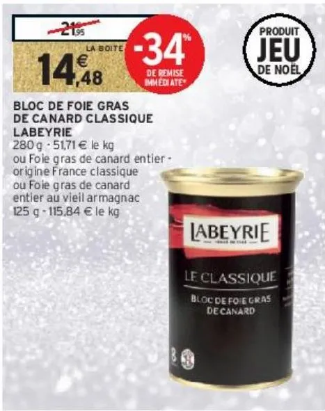 bloc de foie gras de canard classique labeyrie