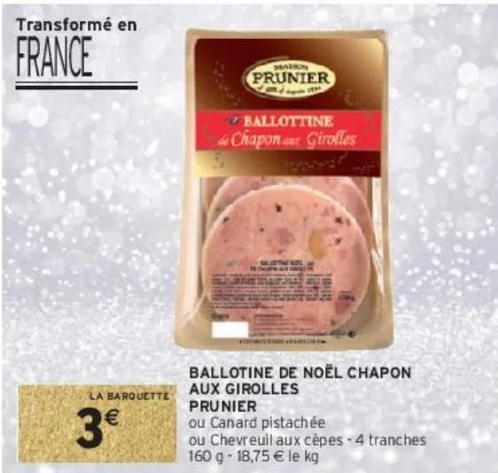 ballotine de noël chapon aux girolles prunier