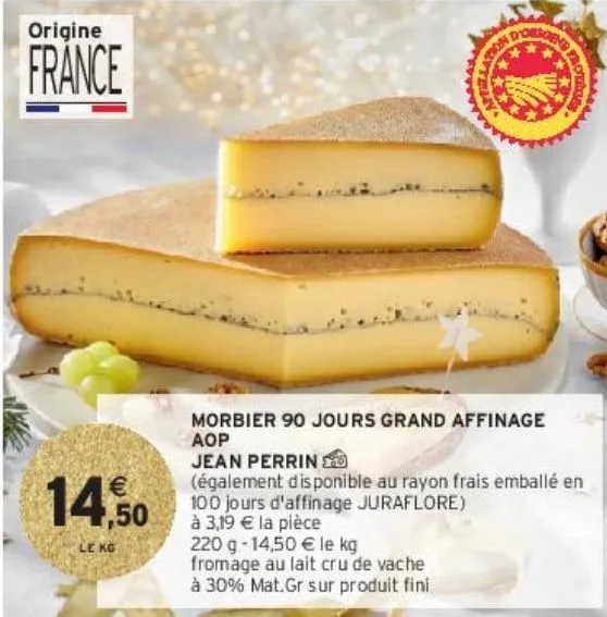 morbier 90 jours grand affinage aop jean perrin