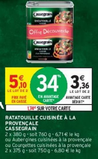 RATATOUILLE CUISINÉE À LA PROVENÇALE CASSEGRAIN