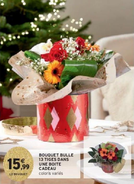 BOUQUET BULLE 13 TIGES DANS UNE BOITE CADEAU