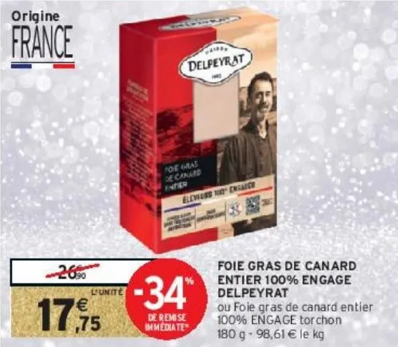 foie gras de canard entier 100% engage delpeyrat