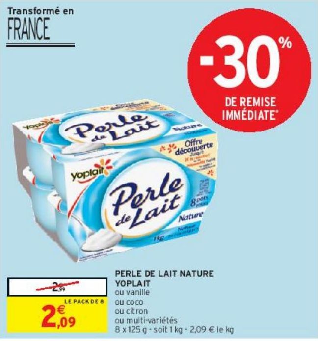 PERLE DE LAIT NATURE YOPLAIT