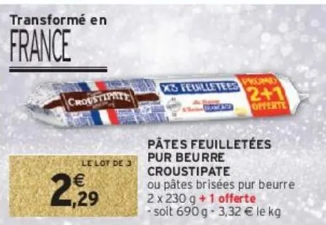 pâtes feuilletées pur beurre croustipate