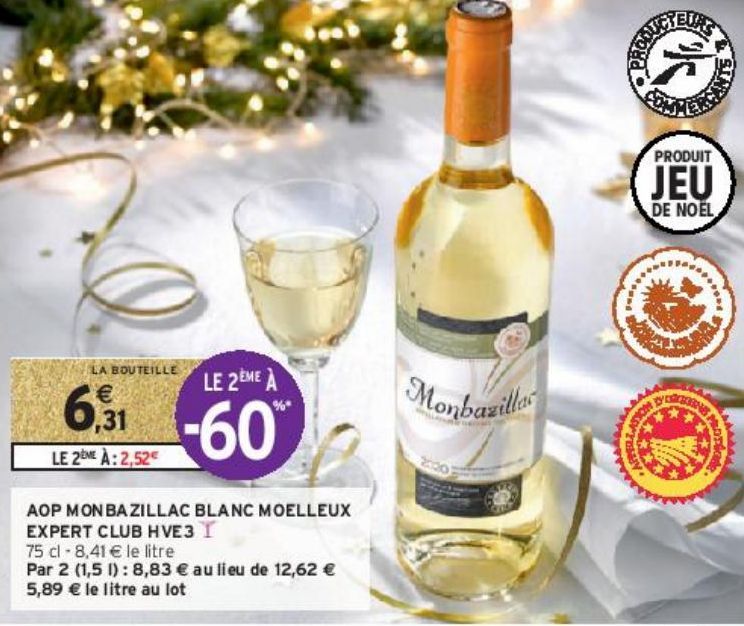 AOP MONBAZILLAC BLANC MOELLEUX EXPERT CLUB HVE3 