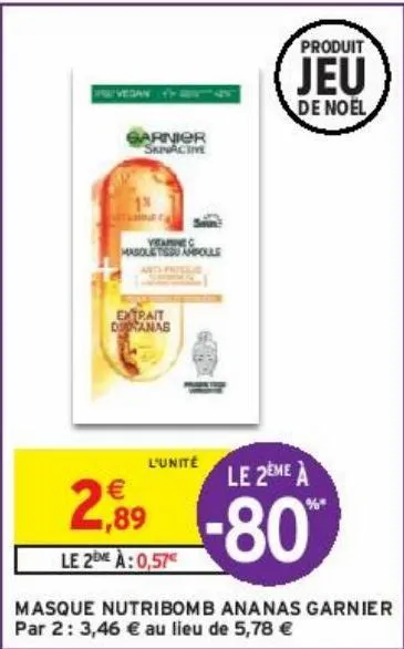 masque nutribomb ananas garnier