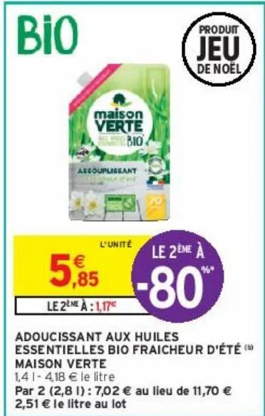 adoucissant aux huiles essentielles bio fraicheur d'été (b) maison verte