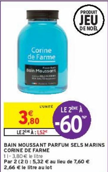 BAIN MOUSSANT PARFUM SELS MARINS CORINE DE FARME