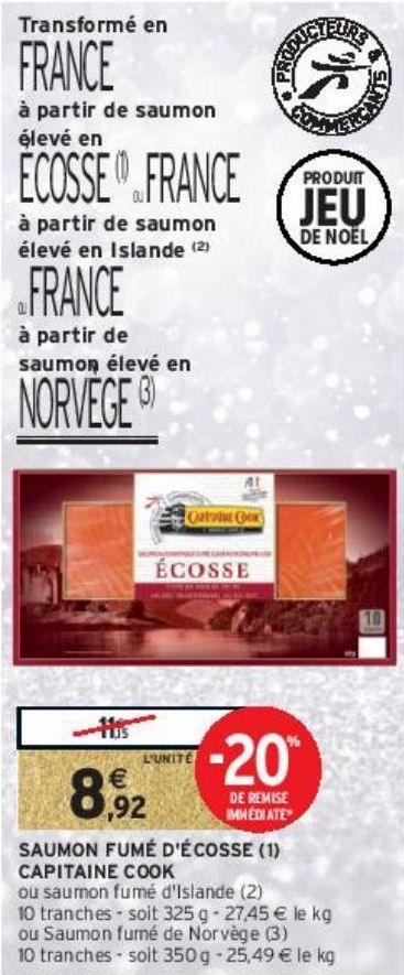 SAUMON FUMÉ D'ÉCOSSE (1) CAPITAINE COOK