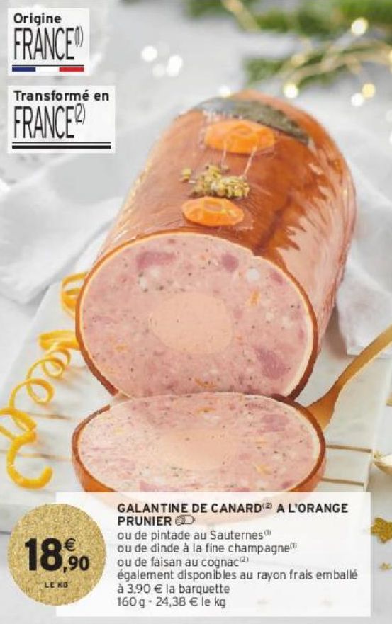 GALANTINE DE CANARD(2) A L'ORANGE PRUNIER