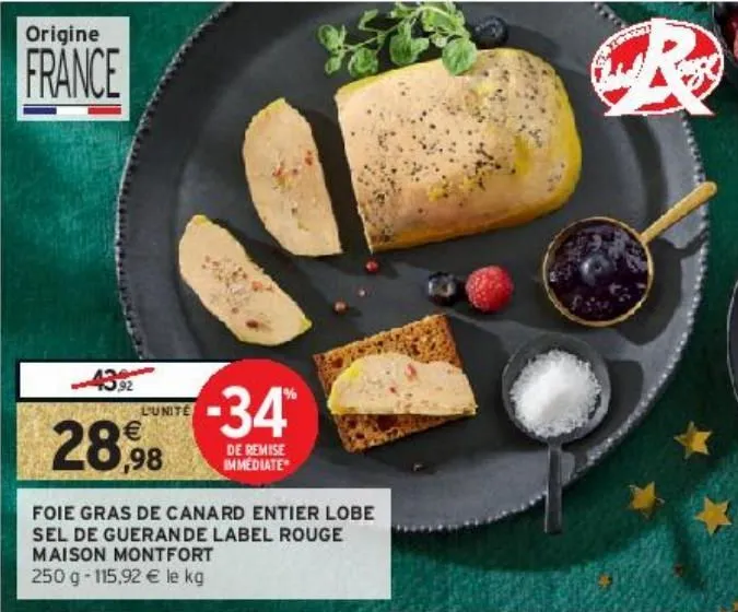 foie gras de canard entier lobe sel de guerande label rouge maison montfort