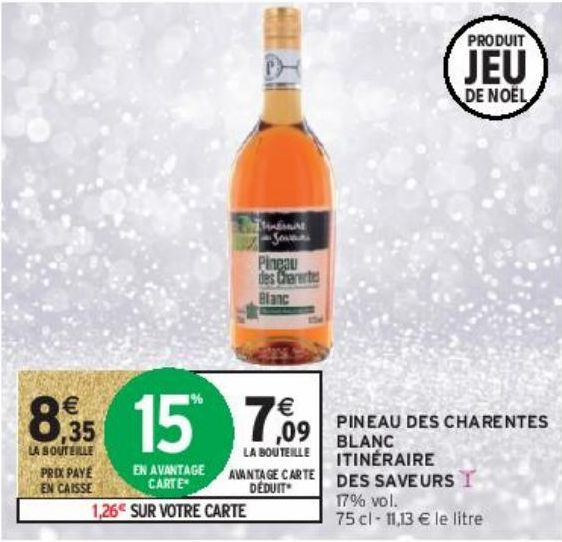 PINEAU DES CHARENTES BLANC ITINÉRAIRE DES SAVEURS