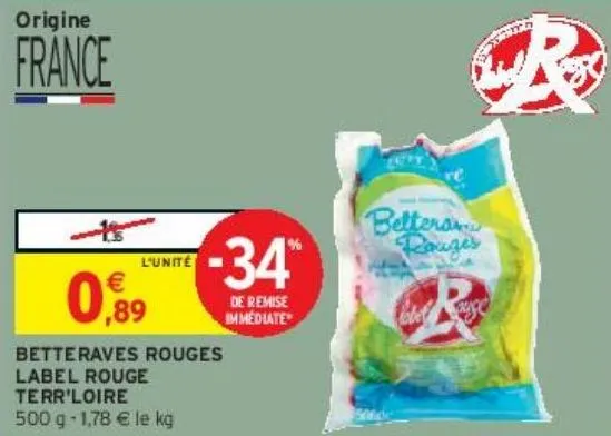 betteraves rouges label rouge terr'loire