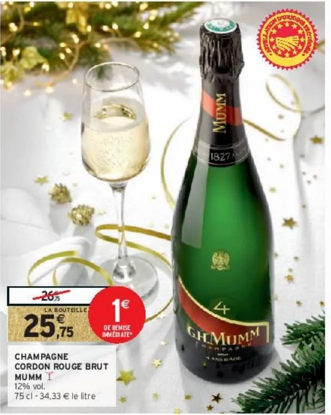 champagne cordon rouge brut mumm ∆ 