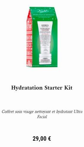 Kiehl's  KICHES LOCHE  Hydratation Starter Kit  29,00 €  Coffret soin visage nettoyant et hydratant Ultra Facial 