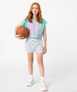 Short fille en maille look sportswear à taille élastiquée offre à 3,99€ sur Gémo