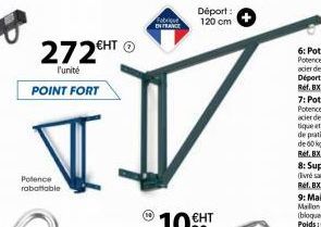 Polence rabattable  272€HTⒸ  l'unité  POINT FORT  Déport: 120 cm  Fabrique EN FRANCE  V 