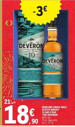 21  The  DEVERON  -3€  LAND SINGLE MALE SCOTCH WHISKY  ****  10  18€  mar  LT FINTRERALA T  FRESH APPLE, TOFFEE GREAMY DAY  DE CEREAL PIBILE, THE UKUR  THE N PEDRE  CREAMY DEE  ARE CEREAL FRE  The F  