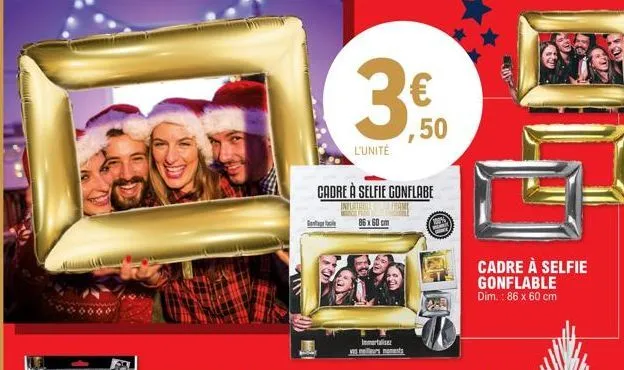 l'unité  cadre à selfie gonflabe  inflatab  86x60 cm  immortalite meilleurs  €  ,50  €10  10d  cadre à selfie gonflable dim.: 86 x 60 cm 