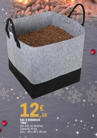 12,50  sac à granules "eda" sac xxl en feutrine. capacité 40 kg.  dim.: 40 x 40 x 40 cm. 