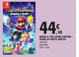 gb  mario lapt creting  sparks or hope,  44%  mario & the lapins cretins:  spark of hopes switch  ubisoft aventure dès 7 ans 