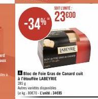 -34%  SOIT L'UNITE:  23000  LABEYRIE  CA 