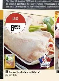 le kg  6€95  graines de lin  cuisse de dinde certifiée x1  visable francaise 