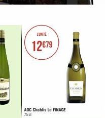 12€79  AOC Chablis Le FINAGE 75 cl 