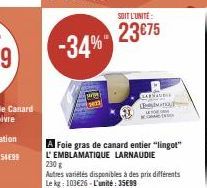 -34%  SOIT L'UNITE:  23€75  CARNAUBIE பியசாயிர் 